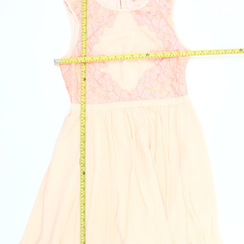 Ted Baker Women’s Beige Floral A-Line Dress Size 14 Sleeveless Party
