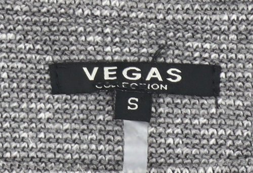 Vegas Women Grey Knit Shift Dress Size S 3/4 Sleeve Knee Length