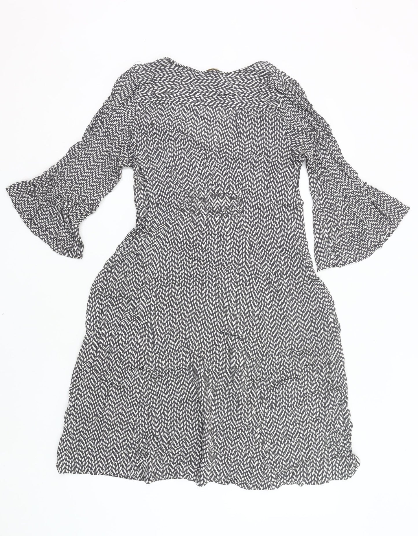 Monsoon Women’s Black Geometric A-Line Knee Length Dress Size 12