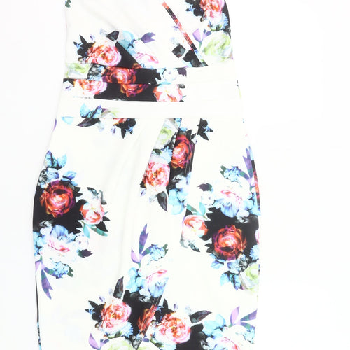Missi London Womens Multicoloured Floral Bodycon Dress Size 12