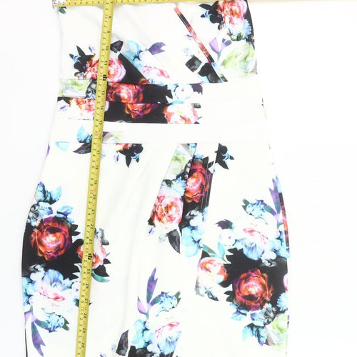 Missi London Womens Multicoloured Floral Bodycon Dress Size 12