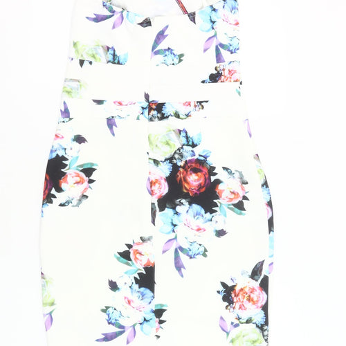 Missi London Womens Multicoloured Floral Bodycon Dress Size 12