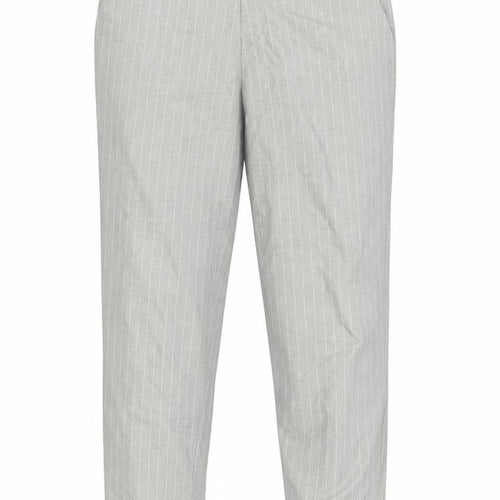 Uniqlo Women Grey Striped Chino Trousers S Workwear Slim Tapered