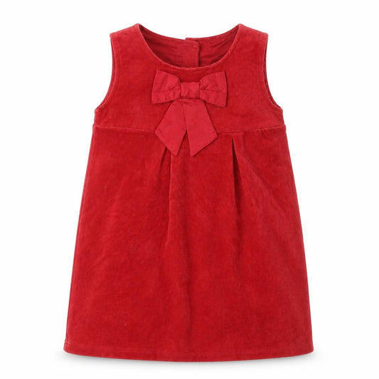 Zit-on Girls Red Velvet Shift Dress 2 Years Party Bow Sleeveless