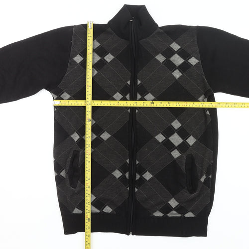 Smith & Taylor Men’s Black XL Argyle Full Zip Jumper