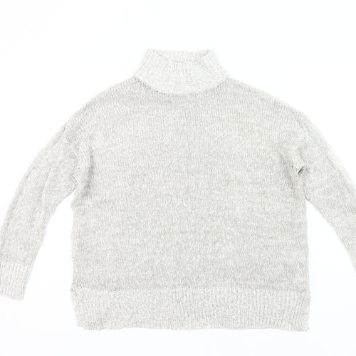 New Look Women Grey Roll Neck Chunky Knit Pullover Jumper M