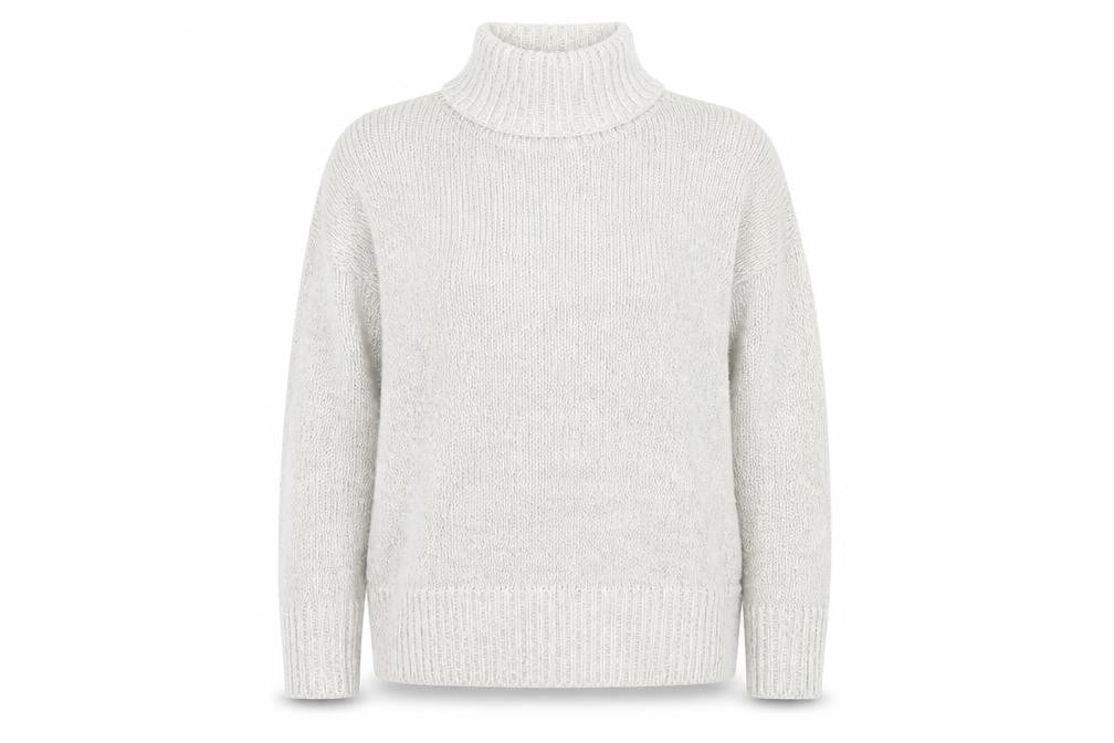 Front view of New Look Women Grey Roll Neck Chunky Knit jumper M