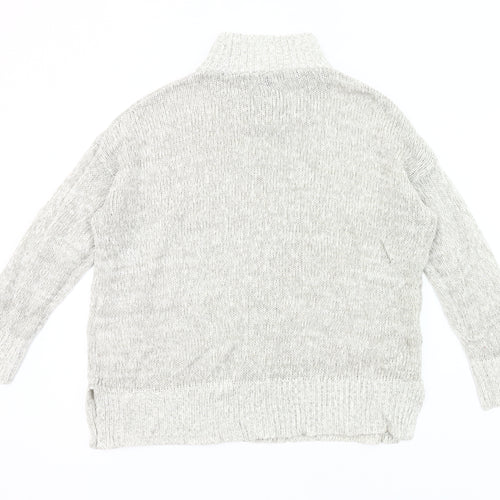 New Look Women Grey Roll Neck Chunky Knit Pullover Jumper M