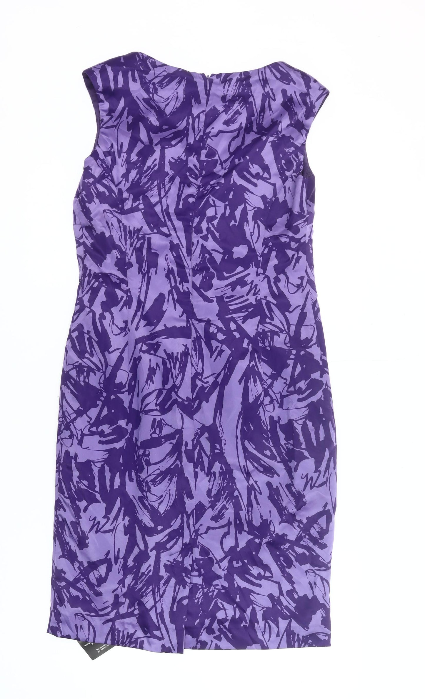Mindet Petite Women’s Purple Sheath Dress Size 10 Knee Length Ruched