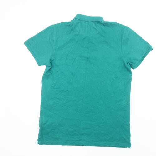 Easy Men’s Green Slim Fit Polo Shirt L Cotton Stretch Casual
