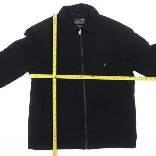 Primark Men’s Black Cotton Casual Zip Jacket Size S Regular Fit