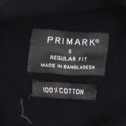 Primark Men’s Black Cotton Casual Zip Jacket Size S Regular Fit