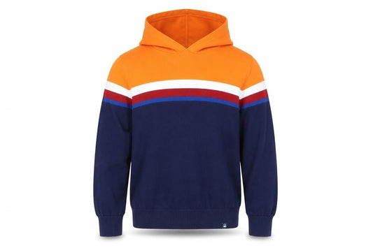 United Colors of Benetton Boys Orange Blue Pullover Hoodie Jumper Size 9Y