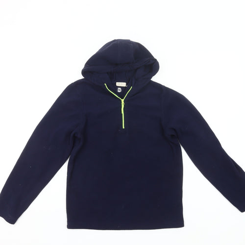 Mountain Warehouse Boys Blue Fleece Hoodie 13 Years 1/4 Zip Lightweight