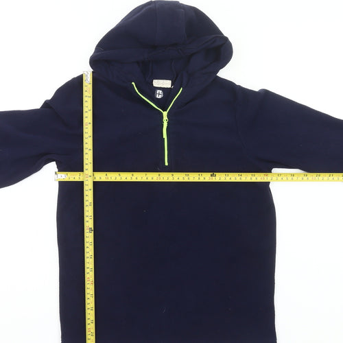 Mountain Warehouse Boys Blue Fleece Hoodie 13 Years 1/4 Zip Lightweight