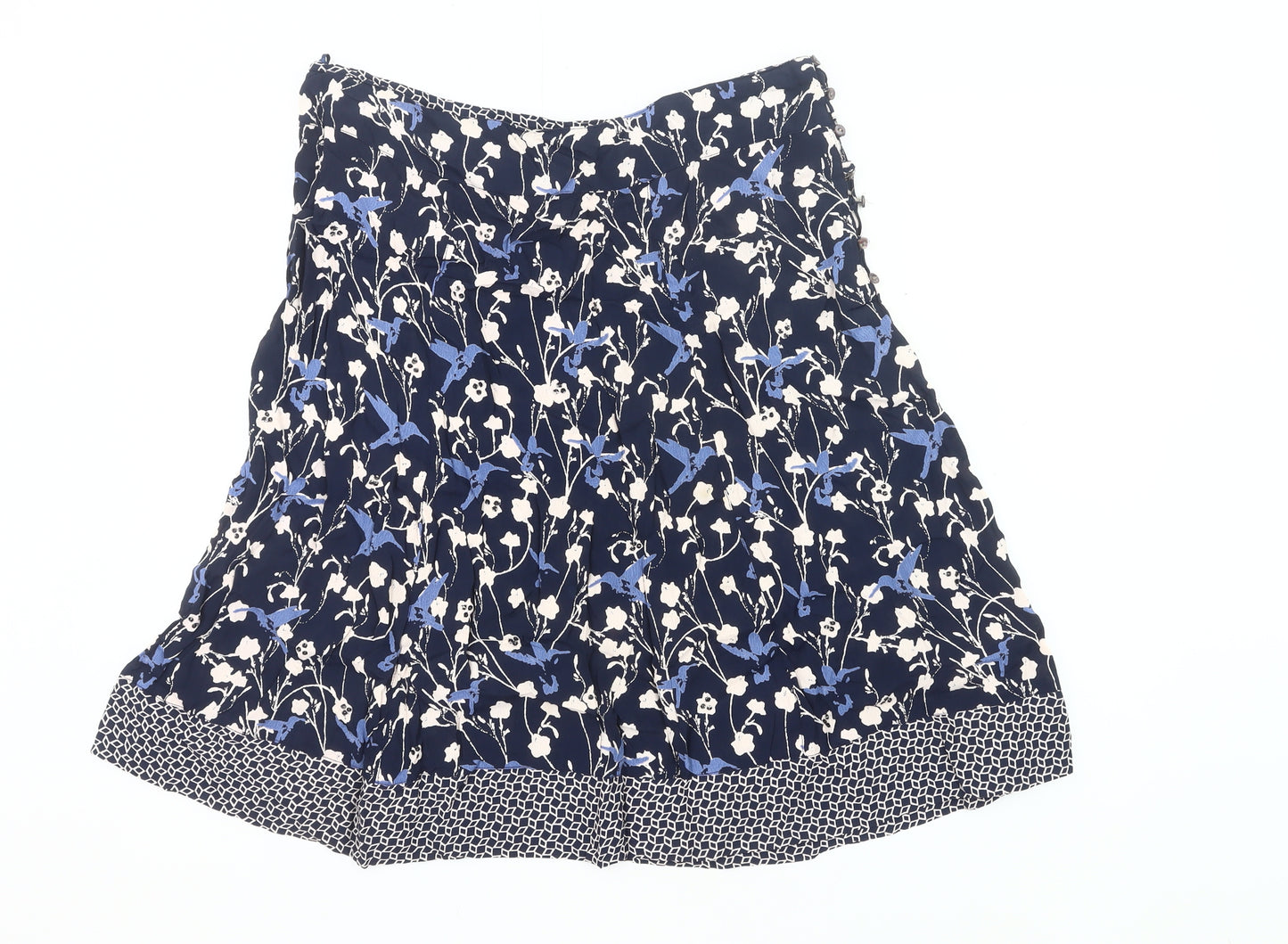RJR John Rocha Women’s Blue Floral A-Line Viscose Skirt Size 14