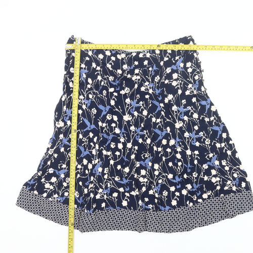 RJR John Rocha Women’s Blue Floral A-Line Viscose Skirt Size 14