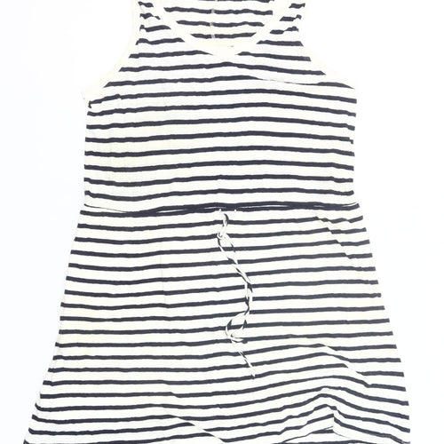 GAP Women’s XL Black White Striped Tank Dress Linen Cotton