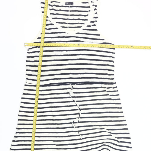 GAP Women’s XL Black White Striped Tank Dress Linen Cotton