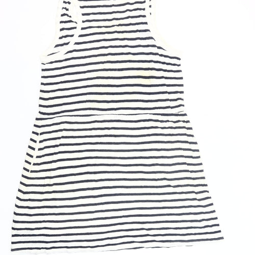 GAP Women’s XL Black White Striped Tank Dress Linen Cotton