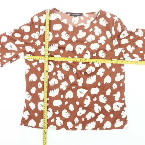 French Connection Women’s Brown Floral Blouse Size M Long Sleeve