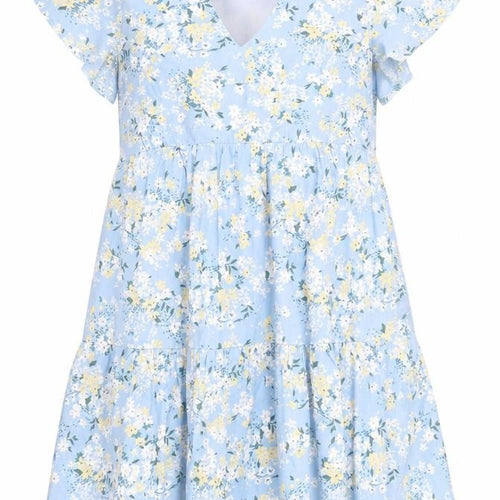 In The Style Women’s Blue Floral Skater Dress Size 12 V-Neck