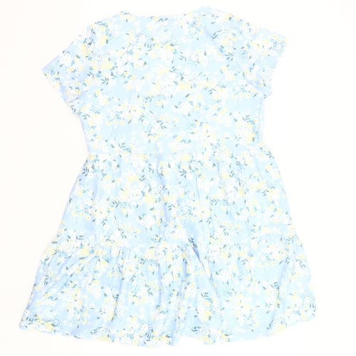 In The Style Women’s Blue Floral Skater Dress Size 12 V-Neck