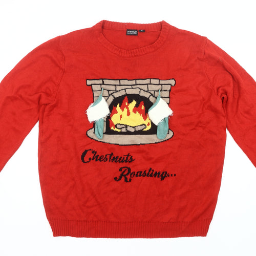 Avenue Collection Mens Red XL Christmas Jumper Pullover Knit