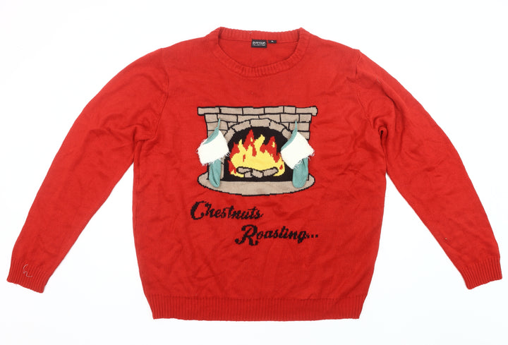 Avenue Collection Mens Red XL Christmas Jumper Pullover Knit