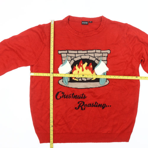 Avenue Collection Mens Red XL Christmas Jumper Pullover Knit
