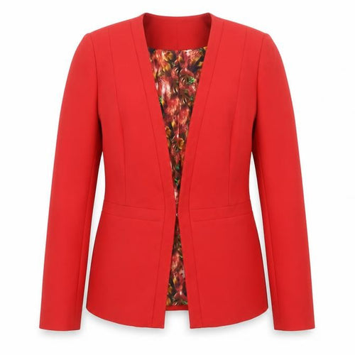 Mona Women’s Red Suit Jacket Size 14R Business Formal Blazer
