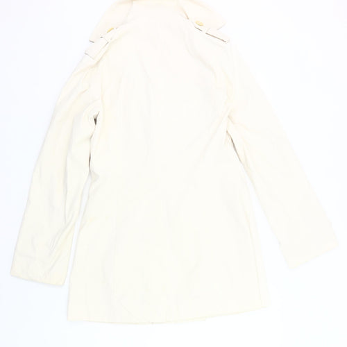 InWear Women’s Ivory Trench Coat UK 10 Buttoned Mid-Length Lined