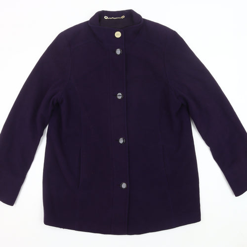Marks and Spencer Women’s Purple Wool Blend Mid-Length Coat Size 14