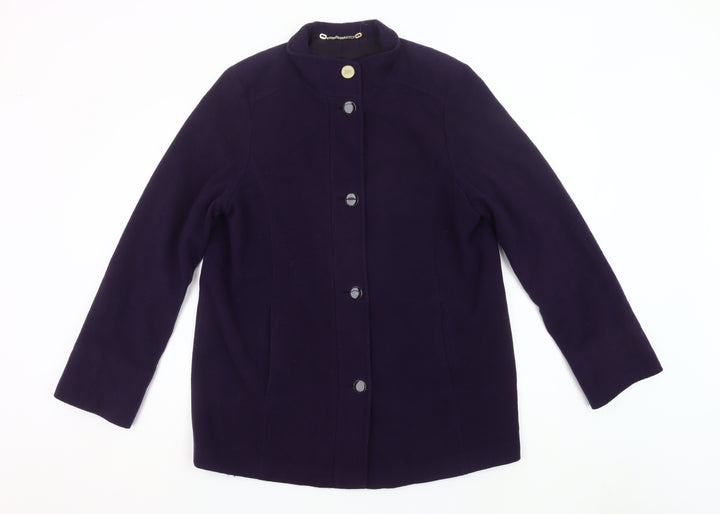Marks and Spencer Women’s Purple Wool Blend Mid-Length Coat Size 14