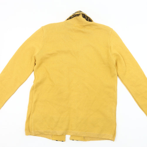 Envy Us Womens Yellow Cardigan S Regular Knit Open Pockets