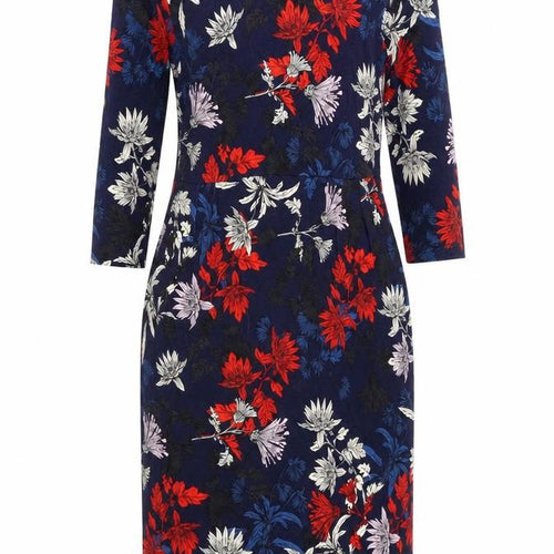 Joules Women’s Multicoloured Floral Shift Dress UK 12 Knee Length 3/4 Sleeve