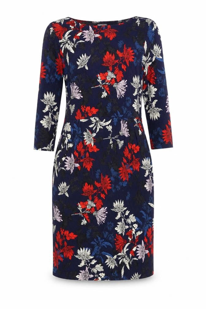 Joules Women’s Multicoloured Floral Shift Dress UK 12 Knee Length 3/4 Sleeve