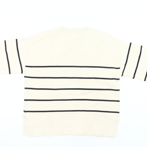 Selected Femme Women’s Beige Striped Knit Pullover Jumper XS