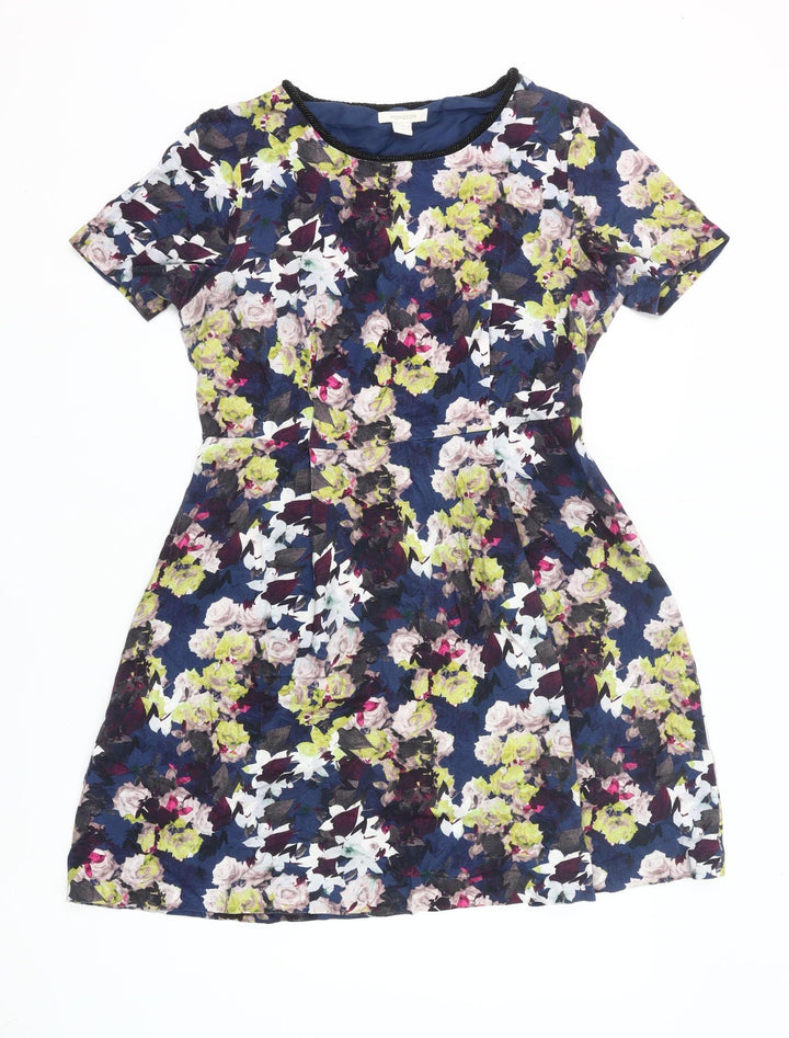 Monsoon Women Multicoloured Floral Fit & Flare Dress Size 14