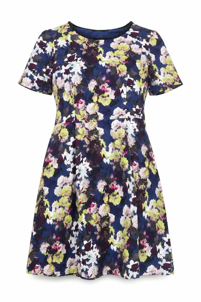 Monsoon Women Multicoloured Floral Fit & Flare Dress Size 14