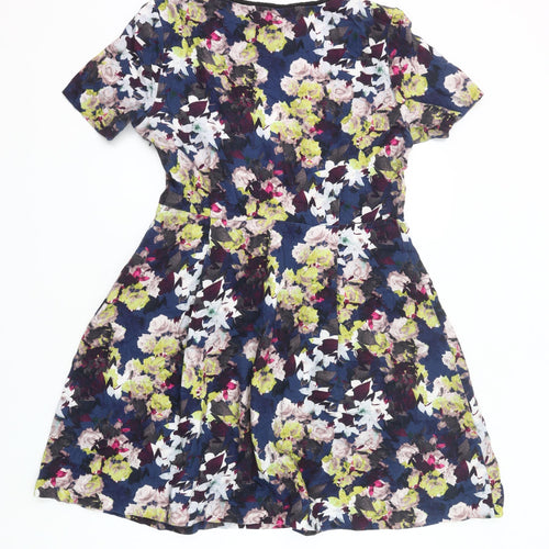 Monsoon Women Multicoloured Floral Fit & Flare Dress Size 14