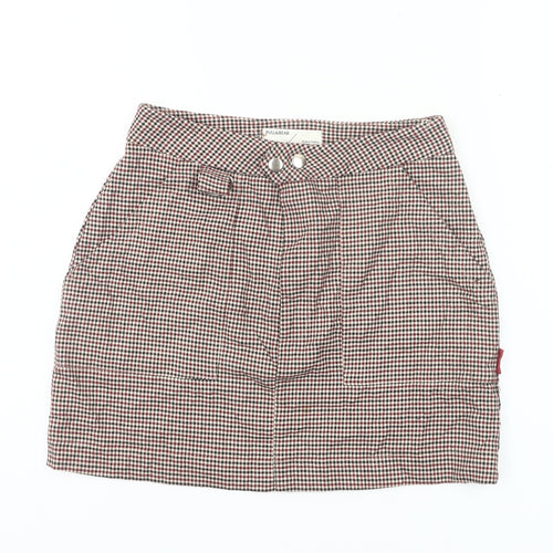 Pull&Bear Women’s Multicoloured Check Skirt M Short Pencil Preppy