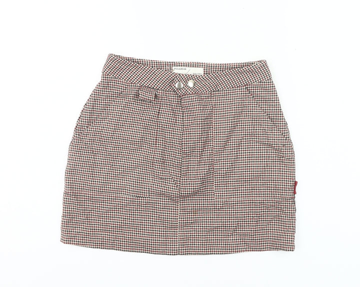 Pull&Bear Women’s Multicoloured Check Skirt M Short Pencil Preppy