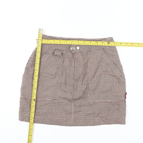 Pull&Bear Women’s Multicoloured Check Skirt M Short Pencil Preppy