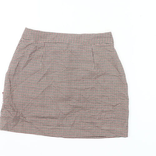 Pull&Bear Women’s Multicoloured Check Skirt M Short Pencil Preppy