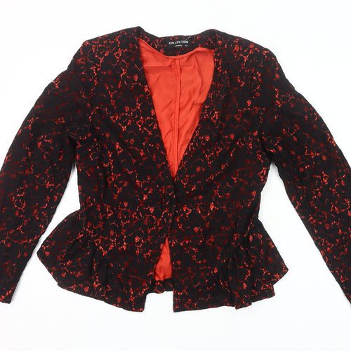 Collection London Women Black Red Lace Suit Jacket Size 12 Formal