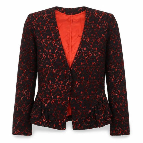Collection London Women Black Red Lace Suit Jacket Size 12 Formal