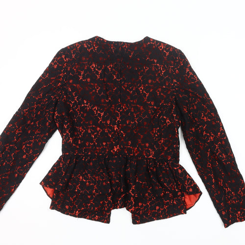 Collection London Women Black Red Lace Suit Jacket Size 12 Formal