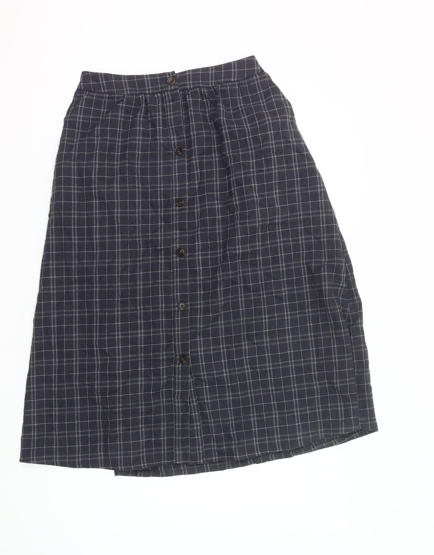 Damart Women’s Blue Check A-Line Midi Skirt UK 10