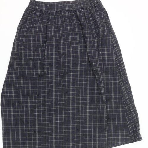 Damart Women’s Blue Check A-Line Midi Skirt UK 10